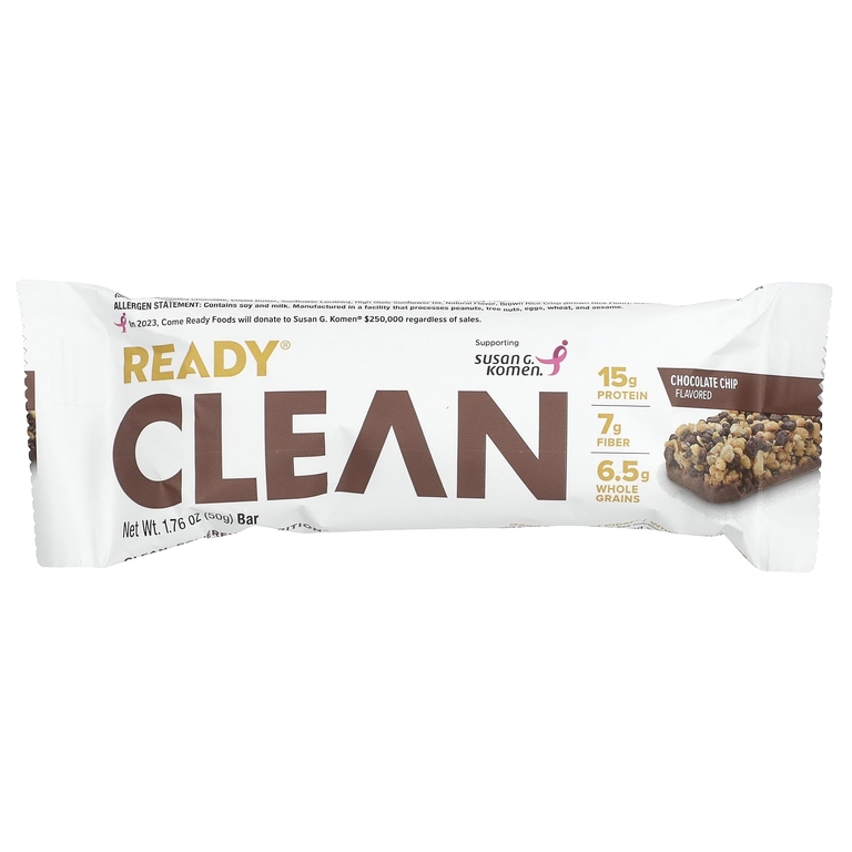 Ready, Clean Protein Bar, шоколадная крошка, 12 батончиков, 50 г (1,76 унции) (Товар снят с продажи) 