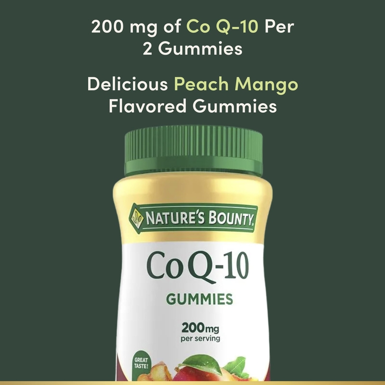 Nature's Bounty, CoQ-10, жевательные мармеладки, персик и манго, 100 жевательных таблеток (100 мг в 1 жевательной мармеладке)