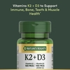Nature's Bounty, Витамин K2 + D3`` 30 растительных капсул