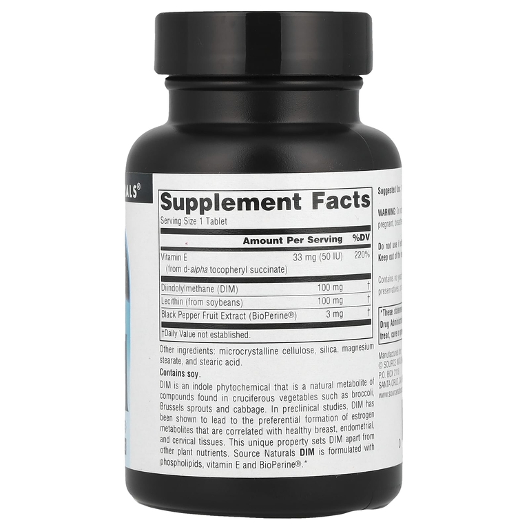 Source Naturals, Дииндолилметан, 100 мг, 60 таблеток