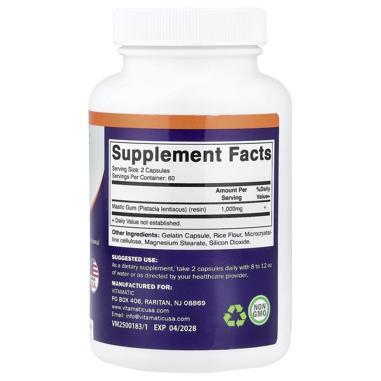 Vitamatic, мастиковая смола, 120 капсул (500 мг в каждой капсуле)