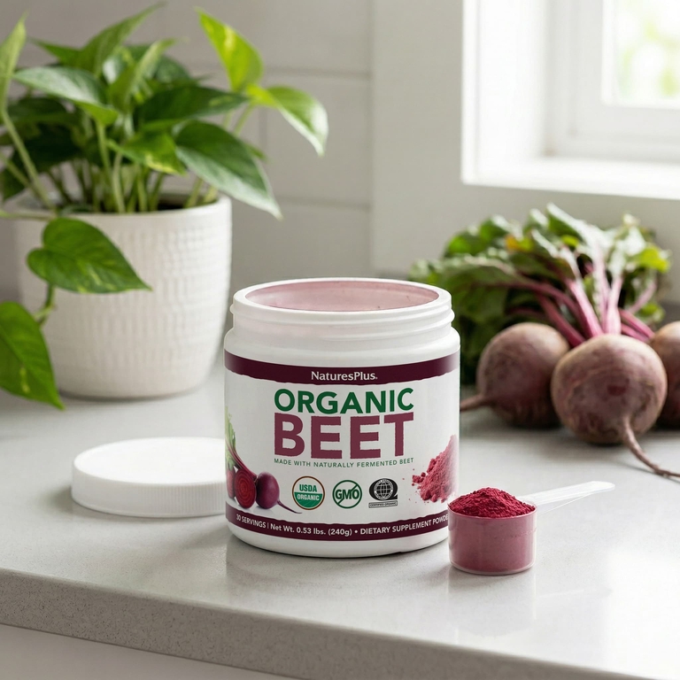NaturesPlus, Органический свекловый порошок, 240 г (0,53 фунта)