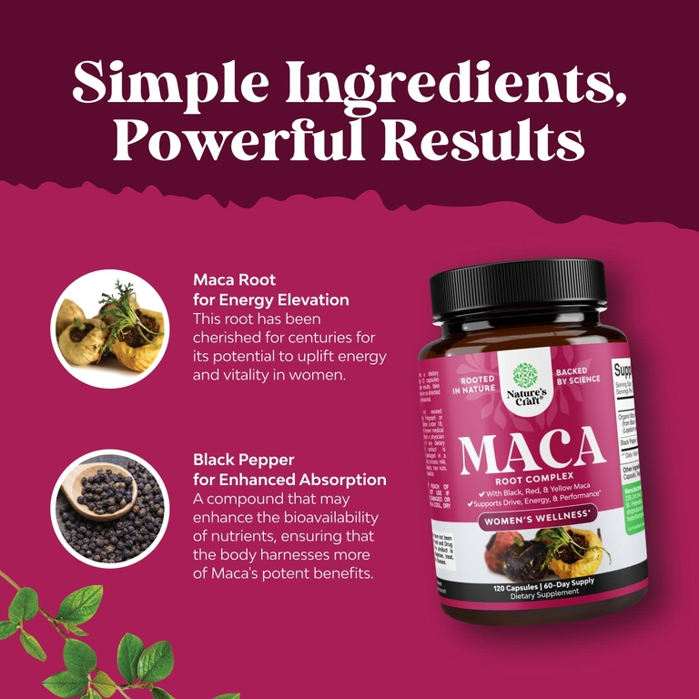 Nature's Craft, Women's Wellness, комплекс из корня маки, 120 капсул