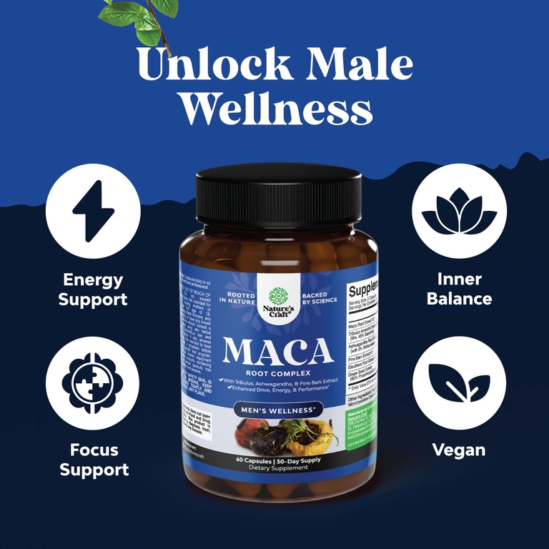 Nature's Craft, Men's Wellness, комплекс из корня маки, 60 капсул