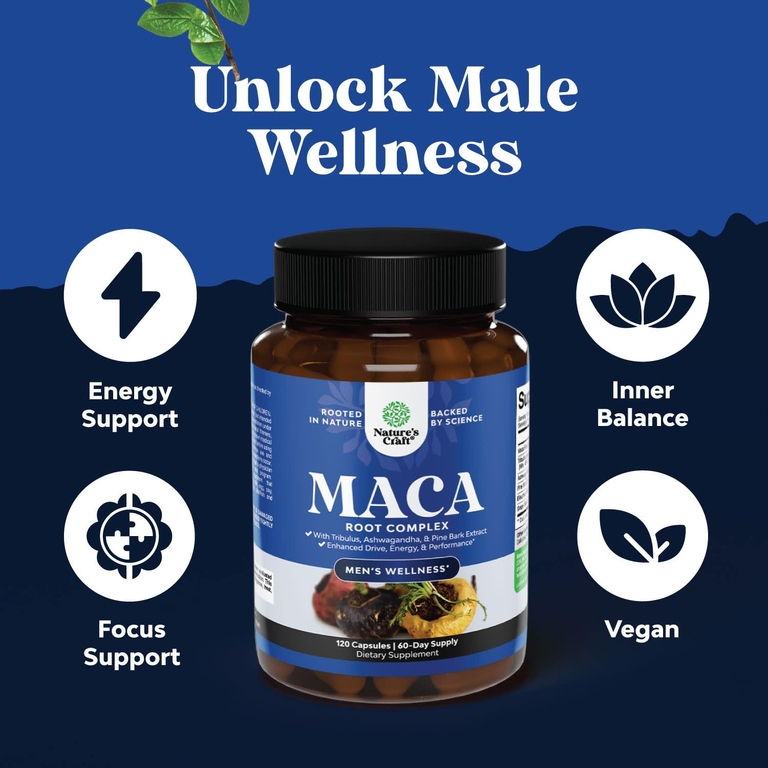 Nature's Craft, Men's Wellness, комплекс из корня маки, 120 капсул