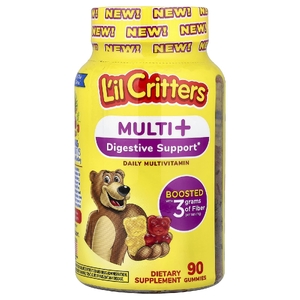 L'il Critters, мультивитамины для поддержки пищеварения, для ежедневного приема, жевательные мультивитамины, жевательная вишня, апельсиновый сок, 90 жевательных таблеток
