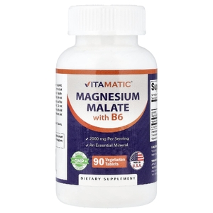 Vitamatic, малат магния с витамином B6, 90 вегетарианских таблеток