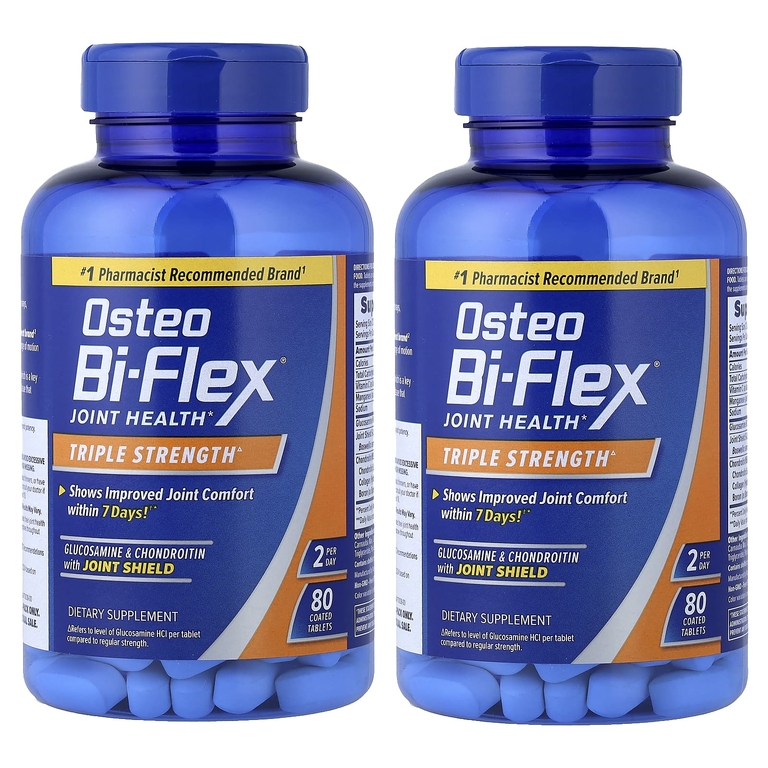 Osteo Bi-Flex, Здоровье суставов, тройная сила, 2 пакетика, 80 таблеток, покрытых оболочкой