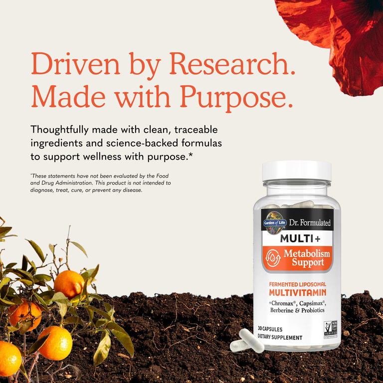 Garden of Life, Компания Dr. Formated Multi +, поддержка метаболизма, 30 капсул