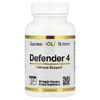 California Gold Nutrition, Defender 4, добавка с витаминами C и D, цинком и селеном, 60 вегетарианских капсул