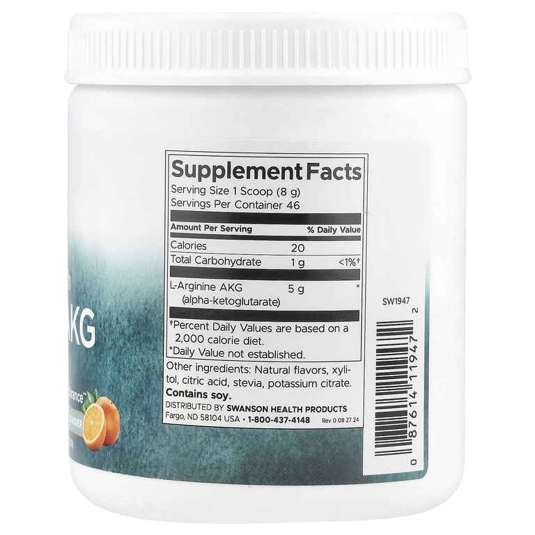 Swanson Vitamins, L-аргинин AKG максимального действия в порошке, натуральный цитрус, 368 г (12,9 унции)