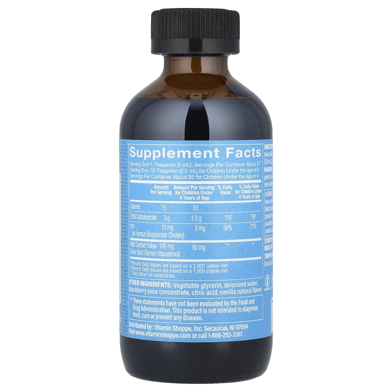 The Vitamin Shoppe, Liquid Iron, ежевика и ваниль, 236,5 мл (8 жидк. Унций) (Товар снят с продажи) 