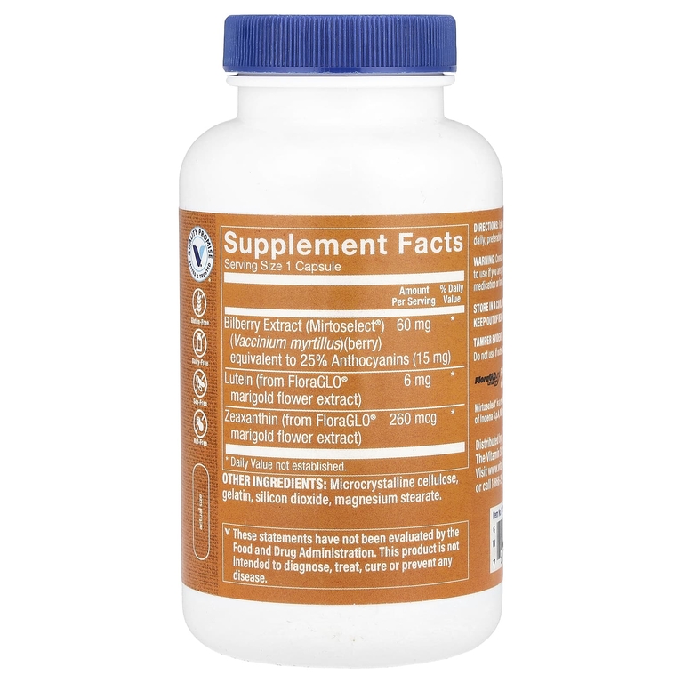 The Vitamin Shoppe, лютеин с экстрактом черники, 240 капсул (Товар снят с продажи) 