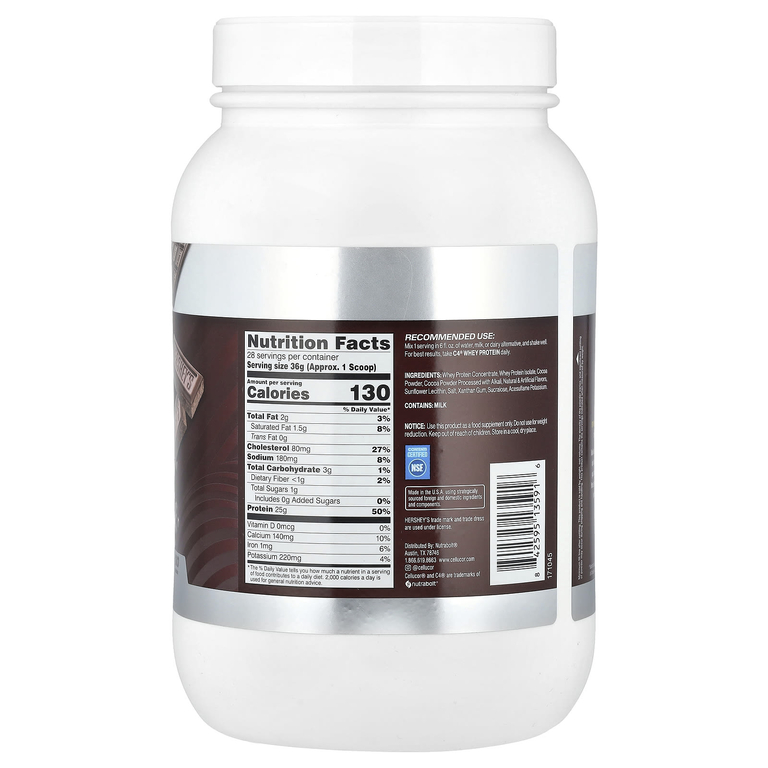 C4 / Cellucor, C4® Whey Protein, молочный шоколад Hershey's, 1,01 кг (2,22 фунта)