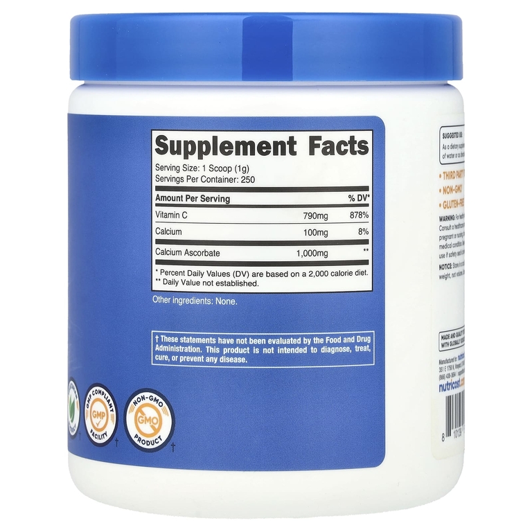 Nutricost, Аскорбат кальция, без добавок, 250 г (8,9 унции) (Товар снят с продажи) 