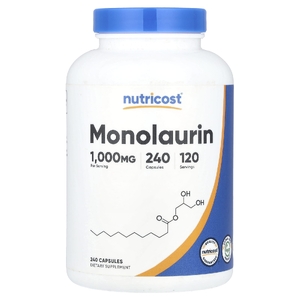 Nutricost, Монолаурин, 240 капсул (500 мг на капсулу)