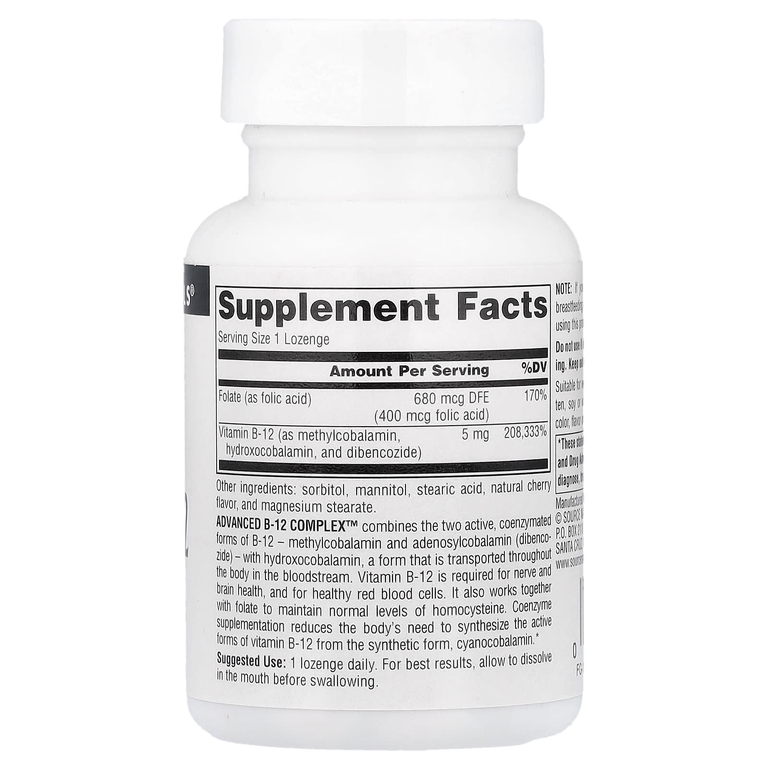 Source Naturals, улучшенный комплекс с витаминами B12, 60 капсул