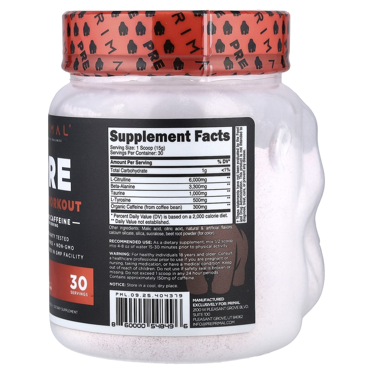 PrePrimal, Pre-Workout, Primate Punch, 453 г (15,98 унции)