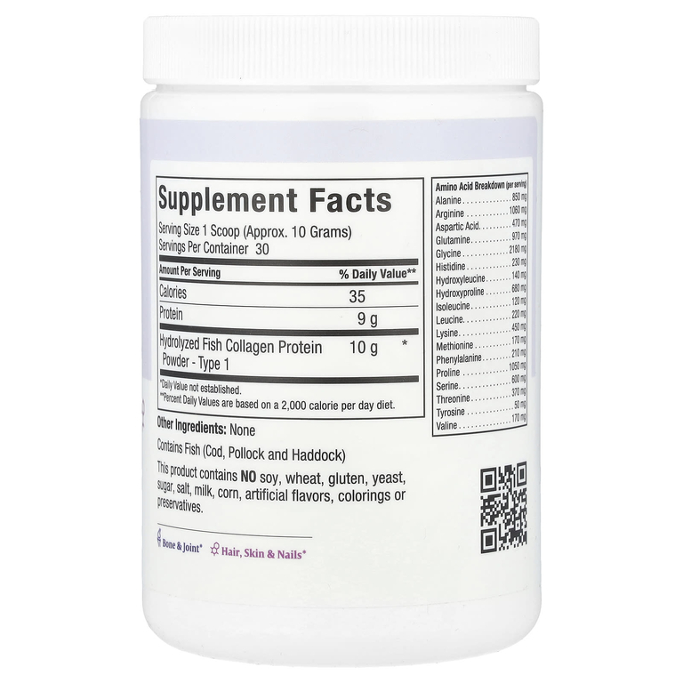 Maxi Health, Hydrolyzed Fish Collagen Powder™, гидролизованный рыбий коллаген, 305 г (10,75 унции)