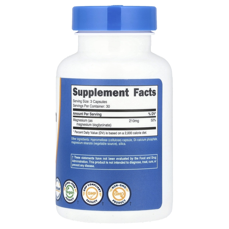 Nutricost, Глицинат магния, 90 капсул (70 мг на капсулу)