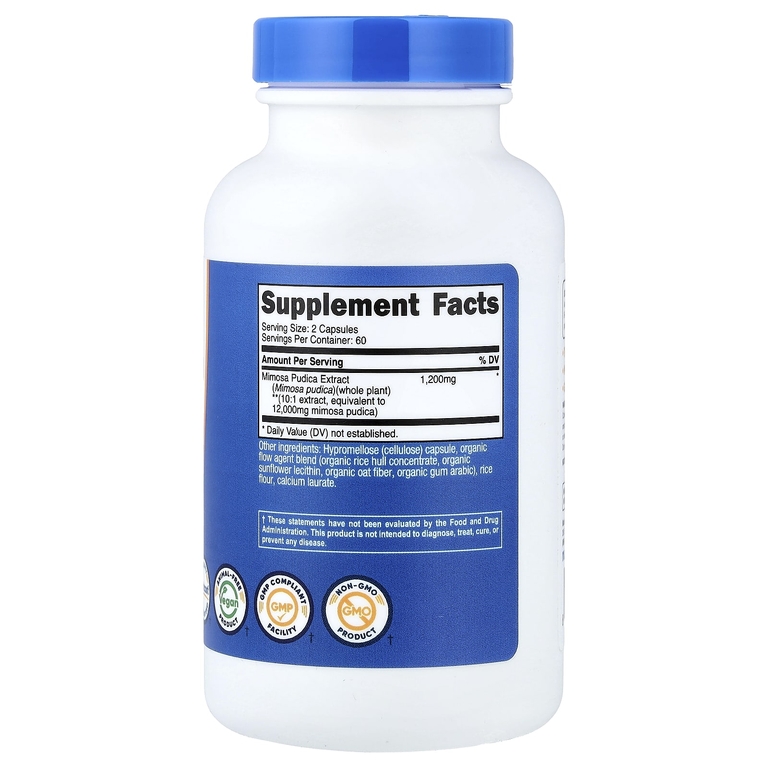 Nutricost, Mimosa pudica, 120 капсул (600 мг в 1 капсуле)
