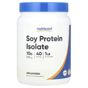 Nutricost, Изолят соевого протеина, без добавок, 454 г (1 фунт)