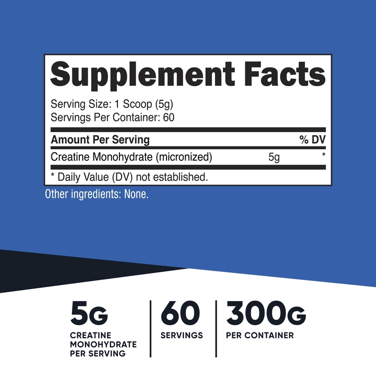 Nutricost, Performance, моногидрат креатина, без добавок, 300 г (10,7 унции)