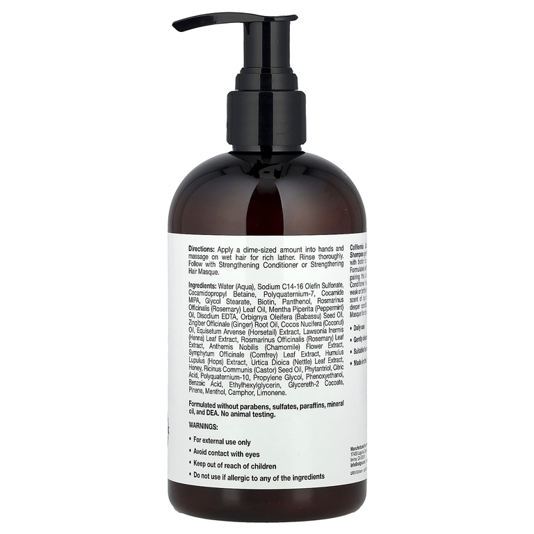 California Gold Nutrition, Beauty, укрепляющий шампунь, биотин, розмарин и мята, 355 мл (12 жидк. унций)
