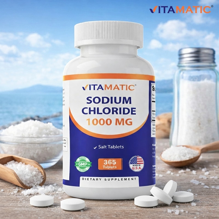 Vitamatic, Хлорид натрия, 1000 мг, 365 таблеток