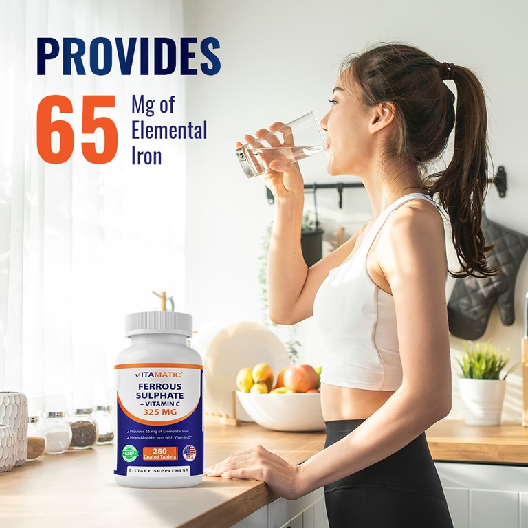 Vitamatic, Сульфат железа + витамин C, 250 таблеток, покрытых оболочкой