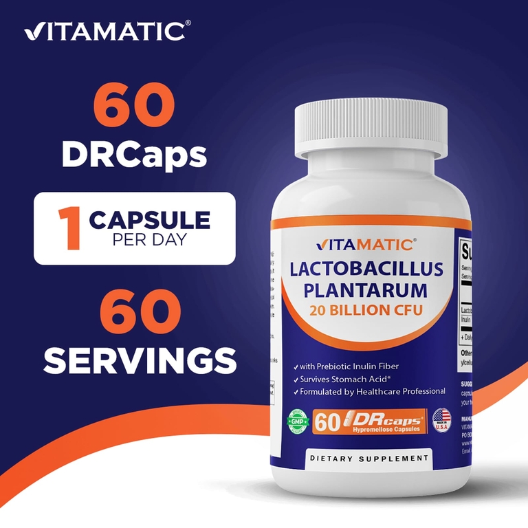 Vitamatic, Lactobacillus plantarum, 60 капсул с гипромеллозой DRcaps®