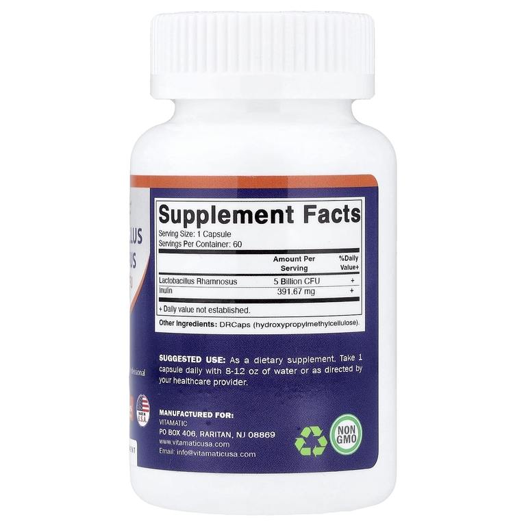 Vitamatic, Lactobacillus rhamnosus, 60 капсул с гипромеллозой DRcaps®