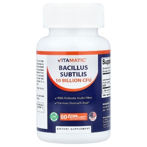 Vitamatic, Bacillus Subtilis, 60 капсул с гипромеллозой DRcaps®