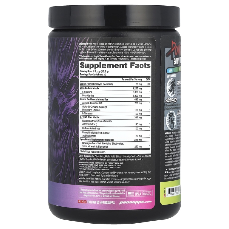ProSupps, HYDE® Nightmare, интенсивная энергия перед тренировкой, сокрушительное средство, 399 г (14,07 унции)