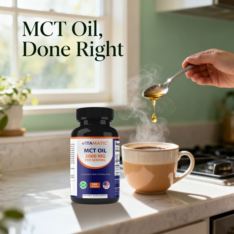 Vitamatic, Масло MCT, 180 капсул (1000 мг в каждой капсуле)