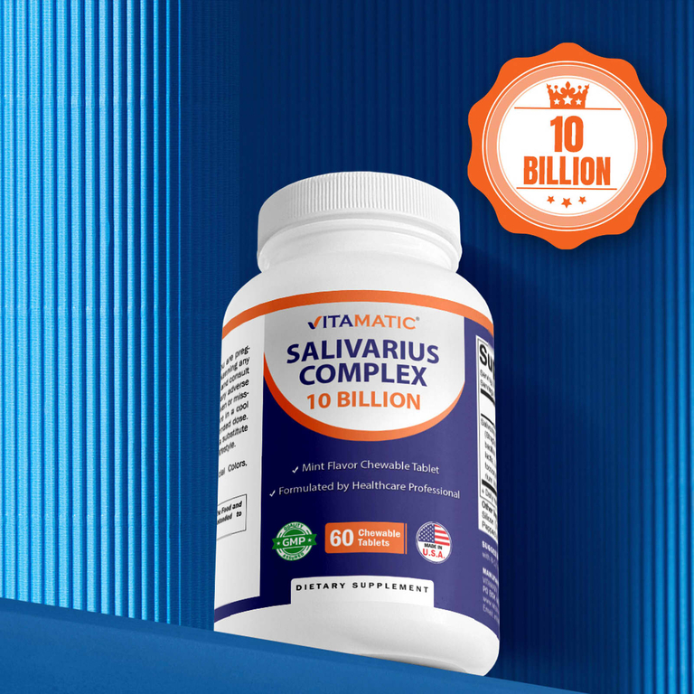 Vitamatic, Salivarius, комплекс с мятой, 60 жевательных таблеток