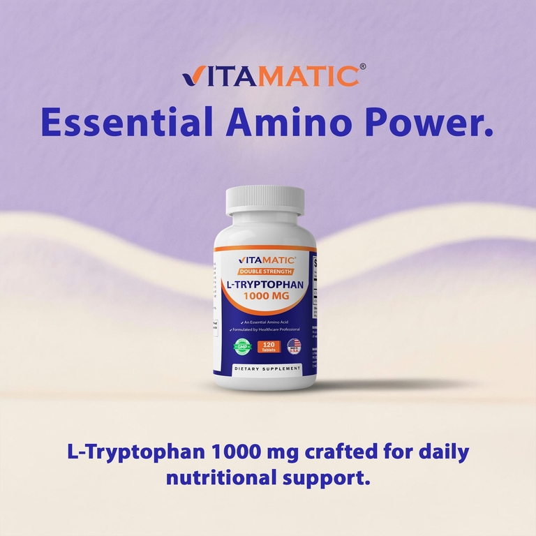 Vitamatic, L-триптофан, 1000 мг, 120 таблеток