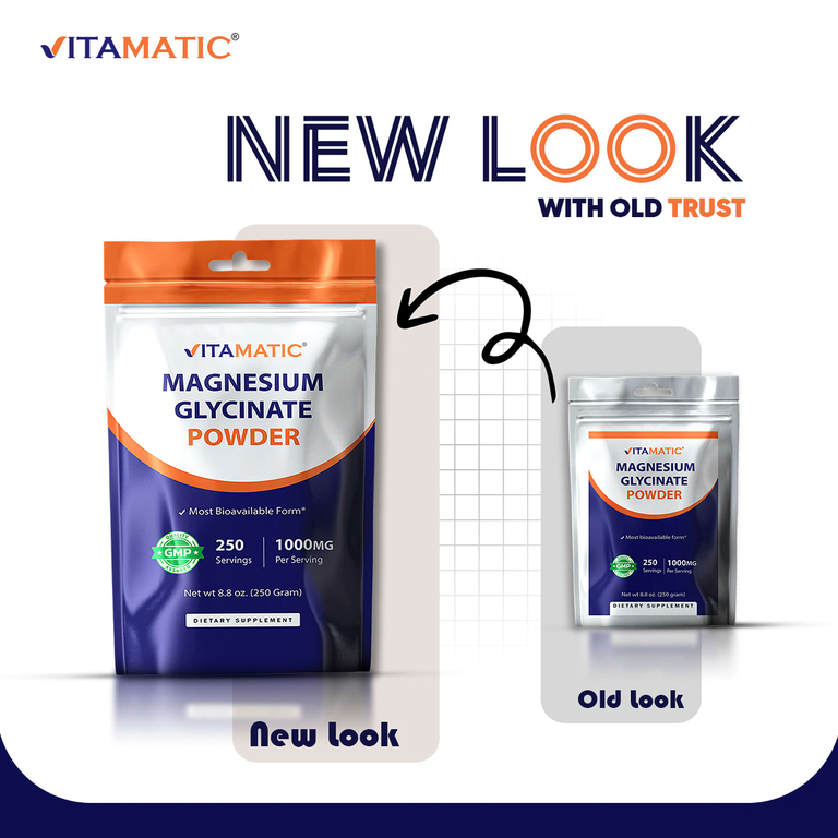 Vitamatic, глицинат магния в порошке, 250 г