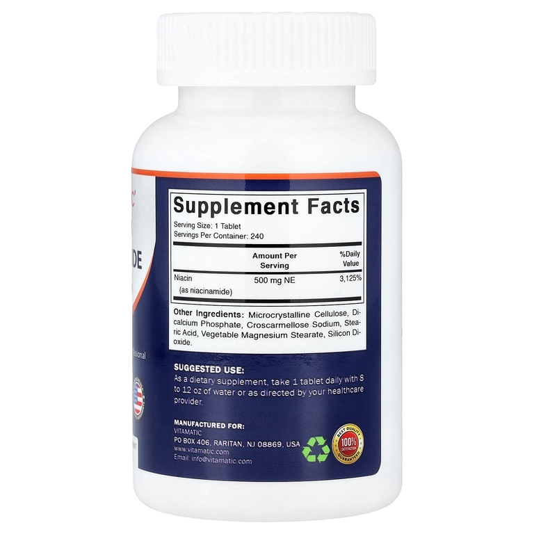 Vitamatic, Ниацинамид, 500 мг, 240 таблеток