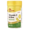 Sundance Vitamins, жевательные таблетки с витамином C и цинком, лимон, 36 веганских жевательных таблеток