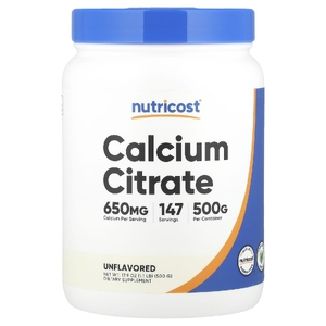 Nutricost, Цитрат кальция, без добавок, 500 г (17,9 унции)