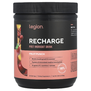 Legion Athletics, Recharge, послетренировочный напиток, фруктовый пунш, 534 г (1,18 фунта)
