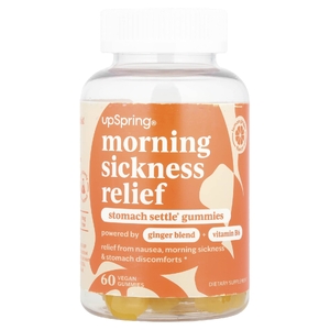 UpSpring, Morning Sickness Relief, жевательные таблетки для желудка, лимонный имбирь, 60 веганских жевательных таблеток (Товар снят с продажи) 