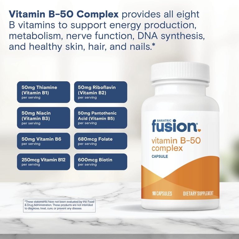 Bariatric Fusion, комплекс витаминов группы B50, 90 капсул