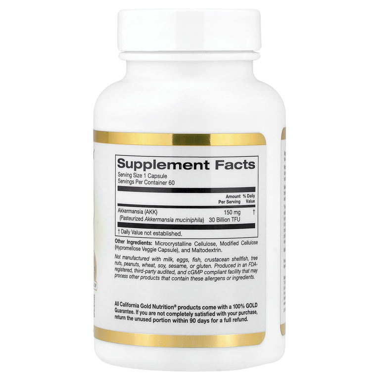California Gold Nutrition, Akkermansia 30B, аккермансия, 60 вегетарианских капсул