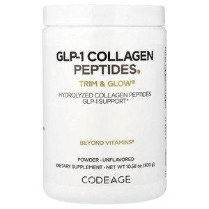 Codeage, Порошок из пептидов коллагена GLP-1, Trim & Glow®, без добавок, 300 г (10,58 унции)