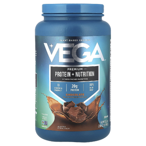 Vega, растительный протеин, премиальный протеин и питательный продукт, шоколад, 1,08 кг (2 фунта 6,2 унции)