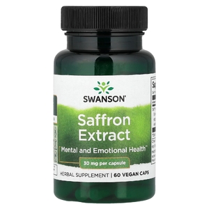 Swanson Vitamins, Экстракт шафрана, 30 мг, 60 веганских капсул