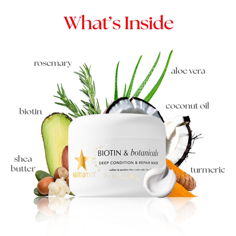 HAIRtamin, Biotin & Botanicals, маска для глубокого кондиционирования и восстановления, 236 мл (8 жидк. Унций)