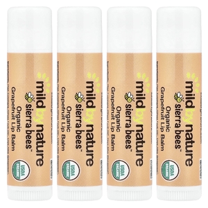 Mild By Nature, Sierra Bees™, органические бальзамы для губ, с ароматом грейпфрута, 4 шт. в упаковке, 4,25 г (0,15 унции)